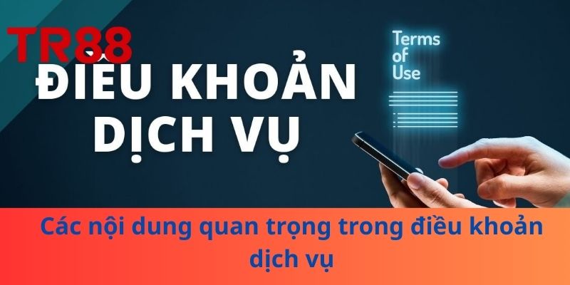 Điều Khoản Dịch Vụ TR88: Cách Sử Dụng Nền Tảng An Toàn 2 Các nội dung quan trọng trong điều khoản dịch vụ